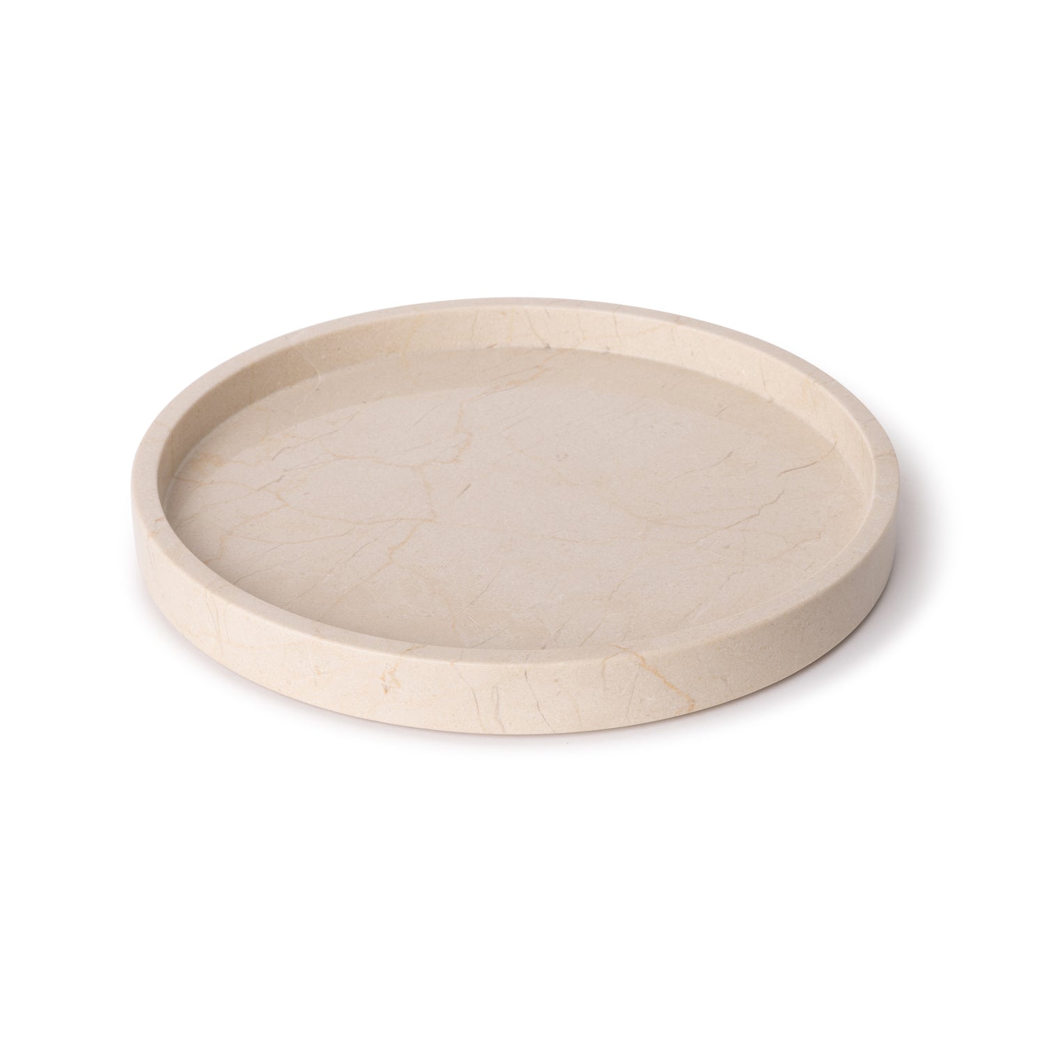 Marmer dienblad rond met rand tray beige