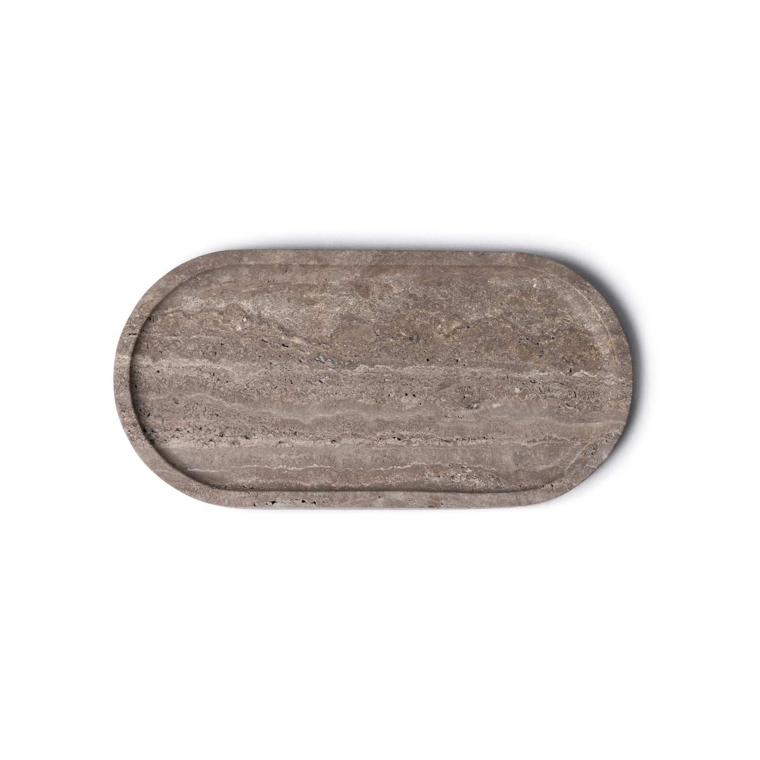 Titanium travertine tray ovaal 30x15cm