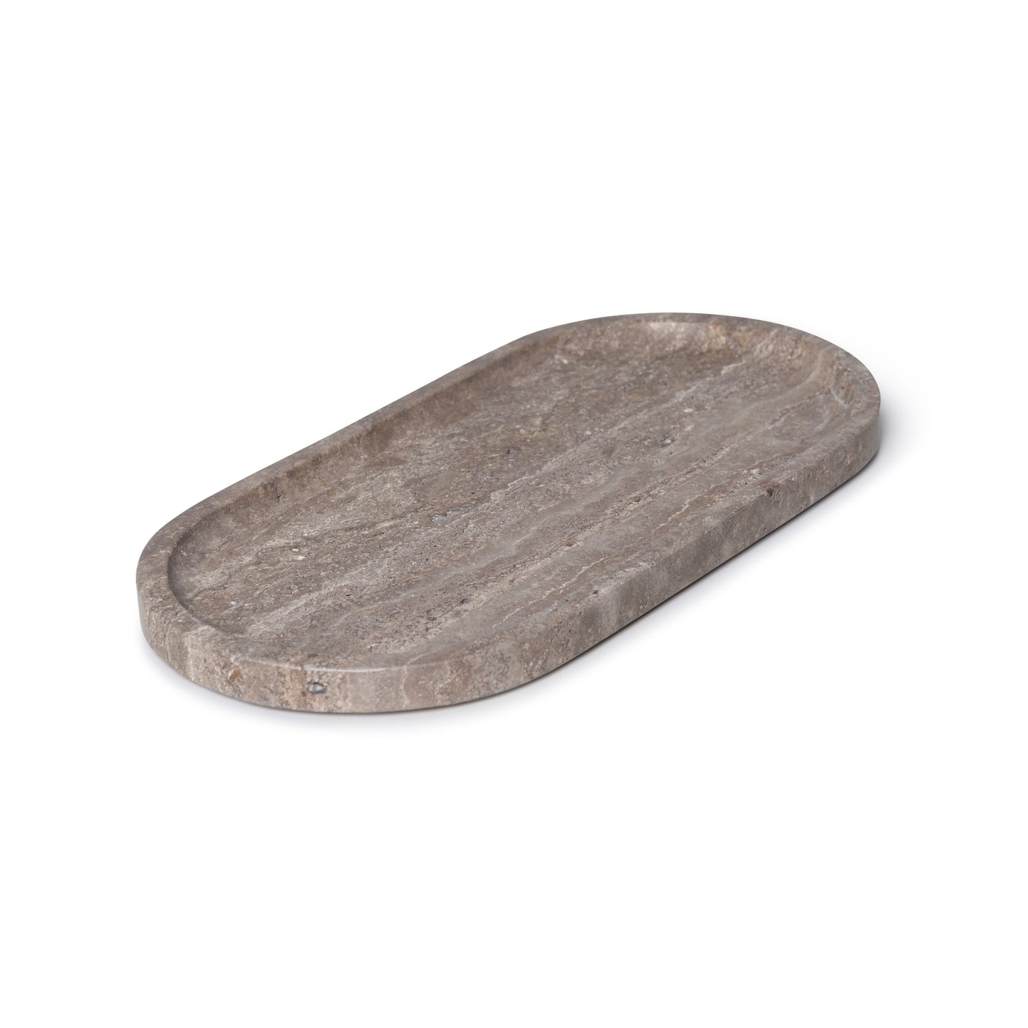 Titanium travertine tray ovaal 30x15cm