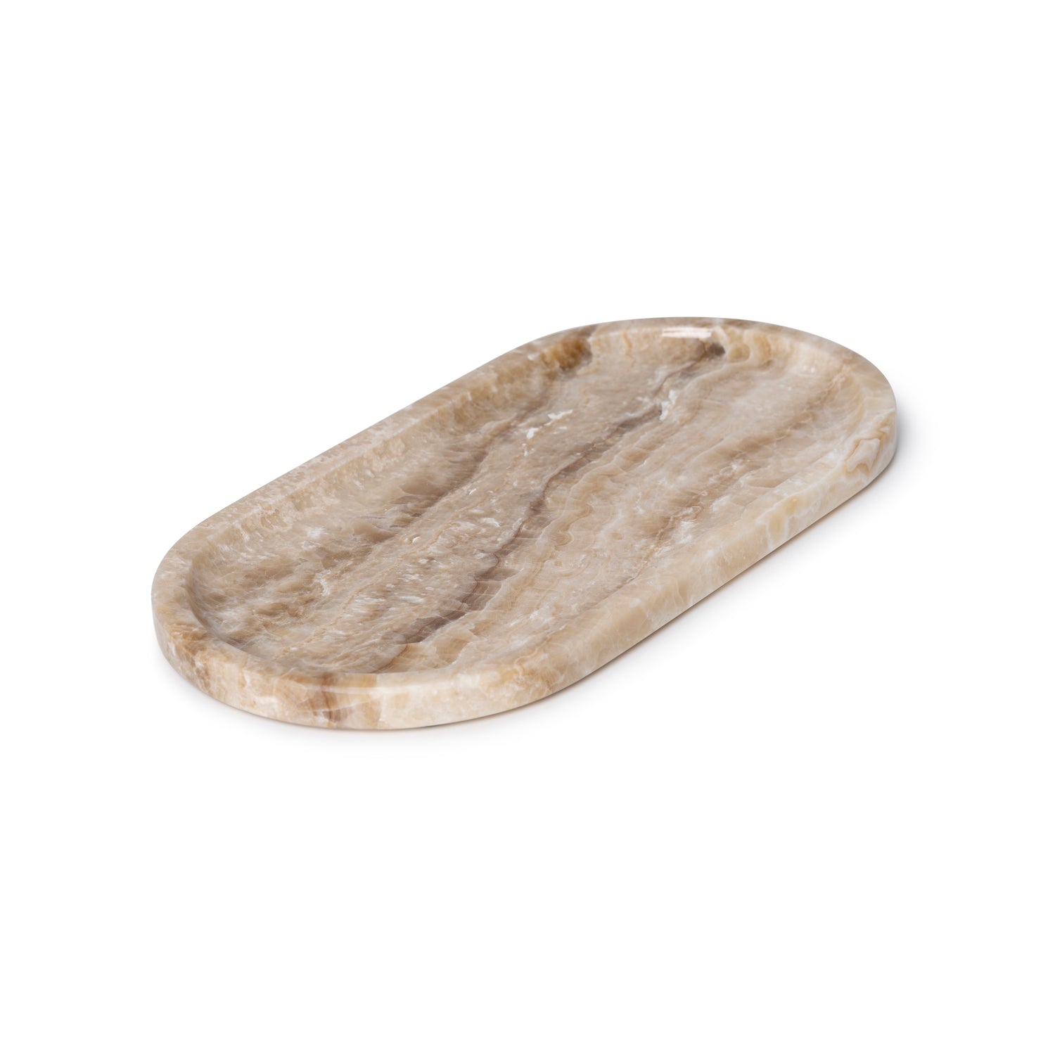 Marmer tray ovaal 30x15cm sandal onyx