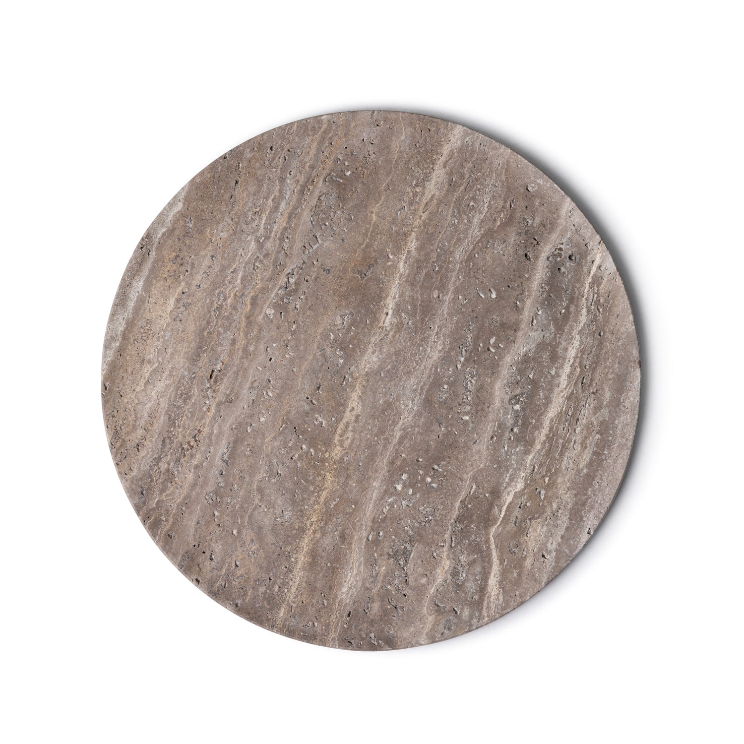 Titanium travertine dienbland rond 40cm