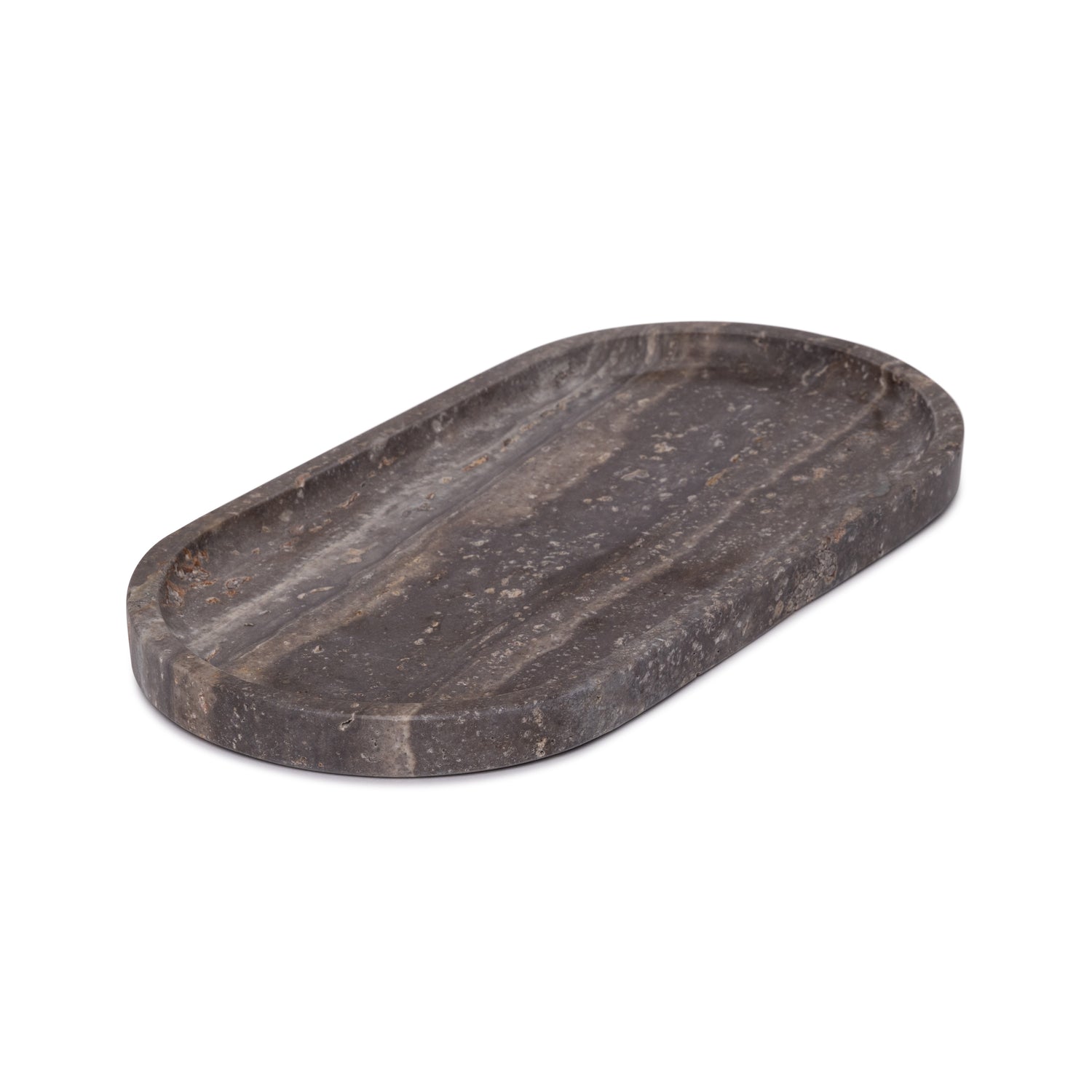 Titanium travertine tray ovaal 30x15cm