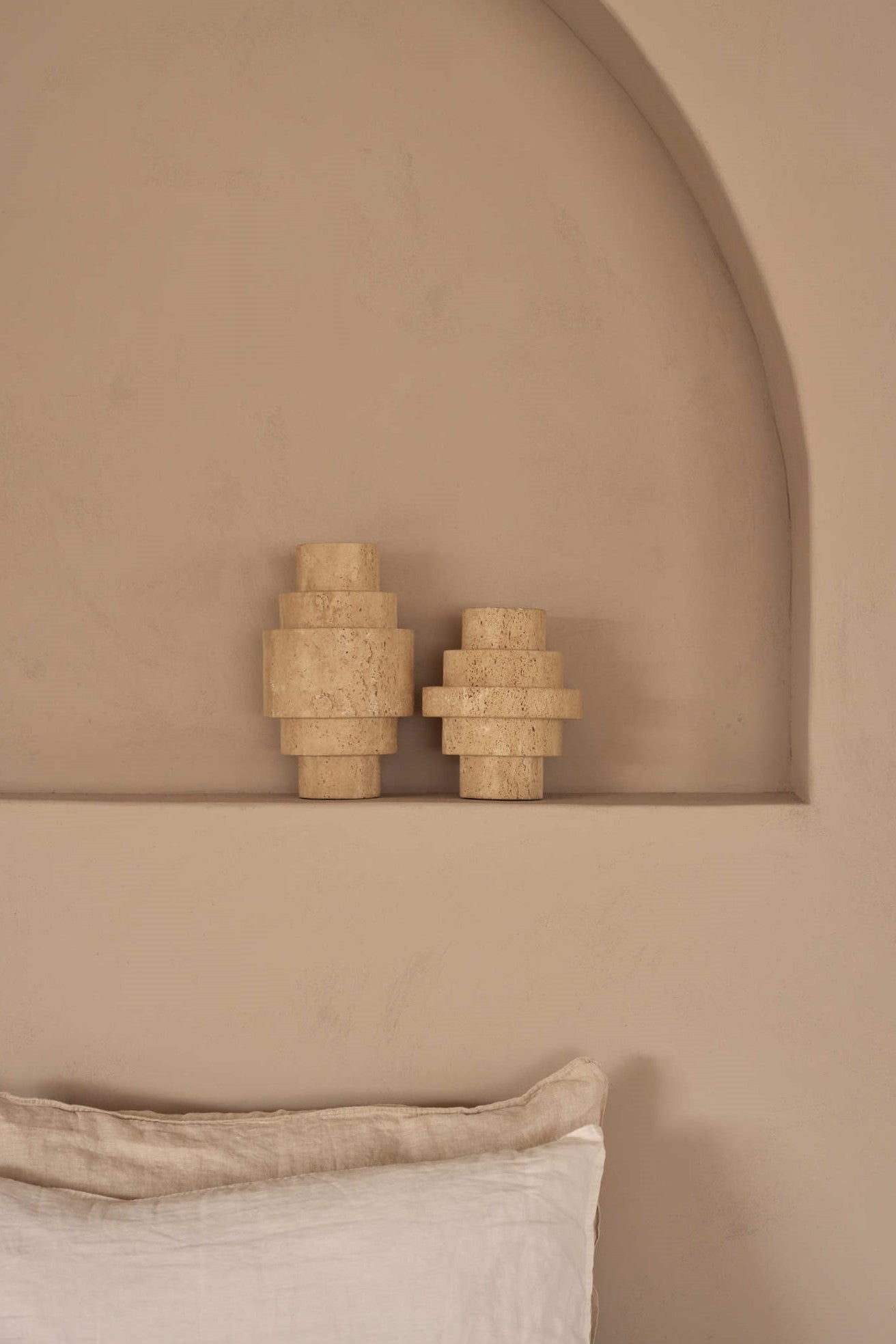 Travertine Agano Vaas Set