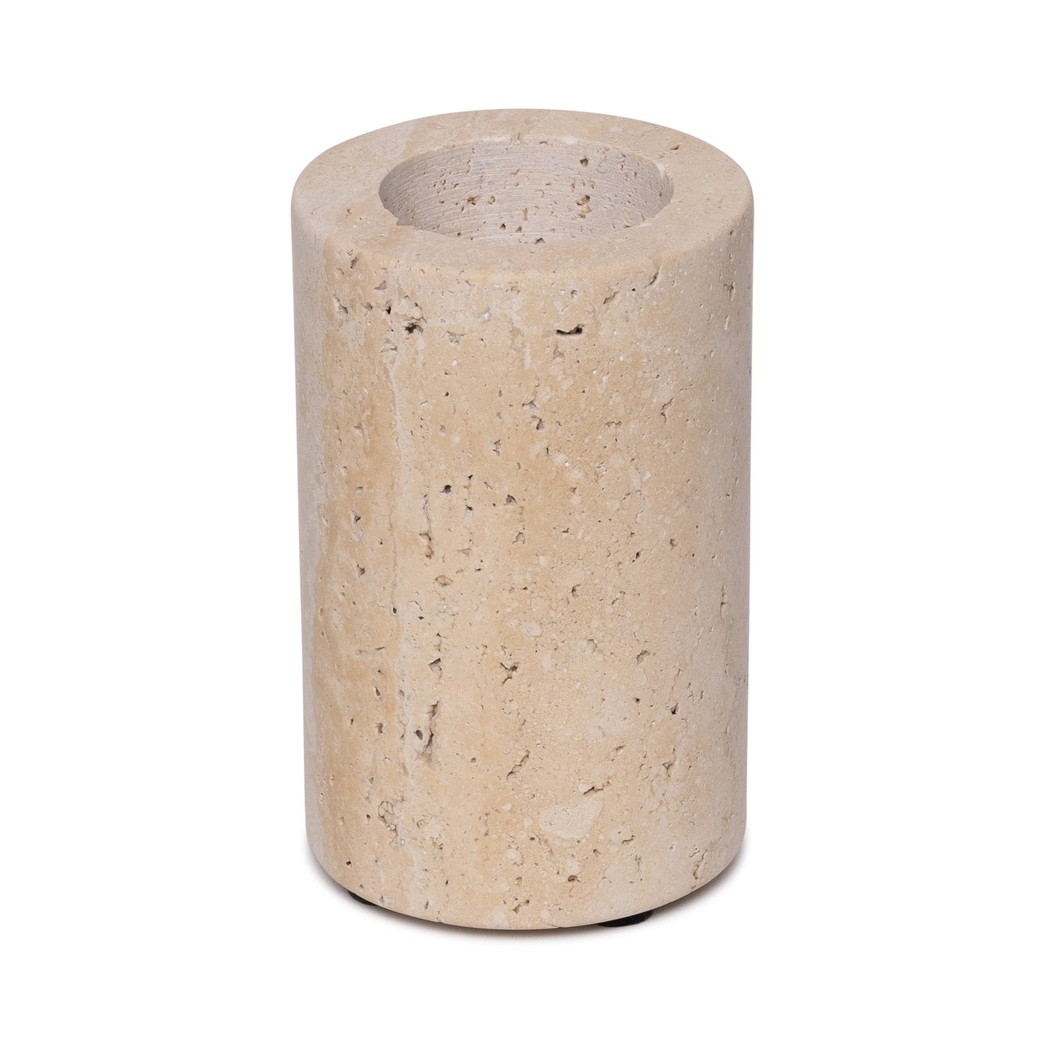 Travertine tea light holder L Ø6x10cm