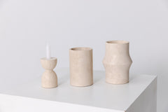 Travertine travertin travertijn design vaas decoratie kaarshouder kandelaar candleholder wijnkoeler